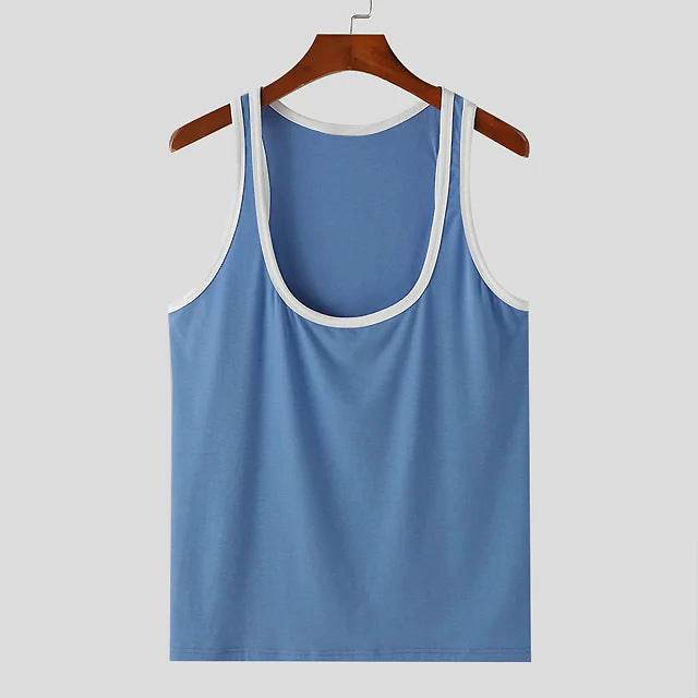 Men's Multicolor Sports Training Vest - Lightweight, Regular Fit for Summer - Buy Center