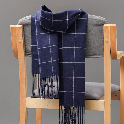 British Plaid Cashmere Scarf - Stylish Tassels, Perfect for Couples & Families - Buy Center