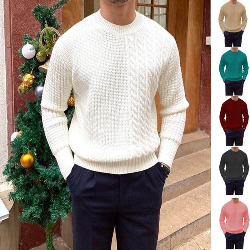 Buycenter Men's Knitted Sweater - Twisted String Design, Available in 5 Colors - Buy Center