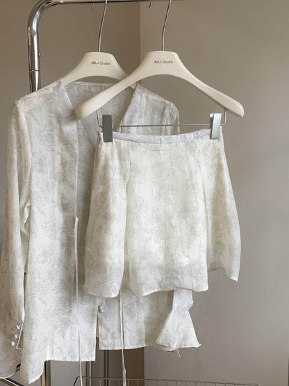 Buycenter Women's Tencel Shirt Suit - Long Sleeve Chinese Style Jumpsuit - Buy Center