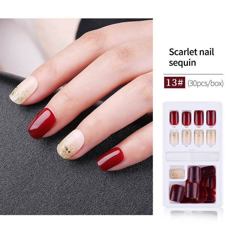 30pcs Detachable False Nail Tips Set - Stylish Full Cover Short Nails - Buy Center