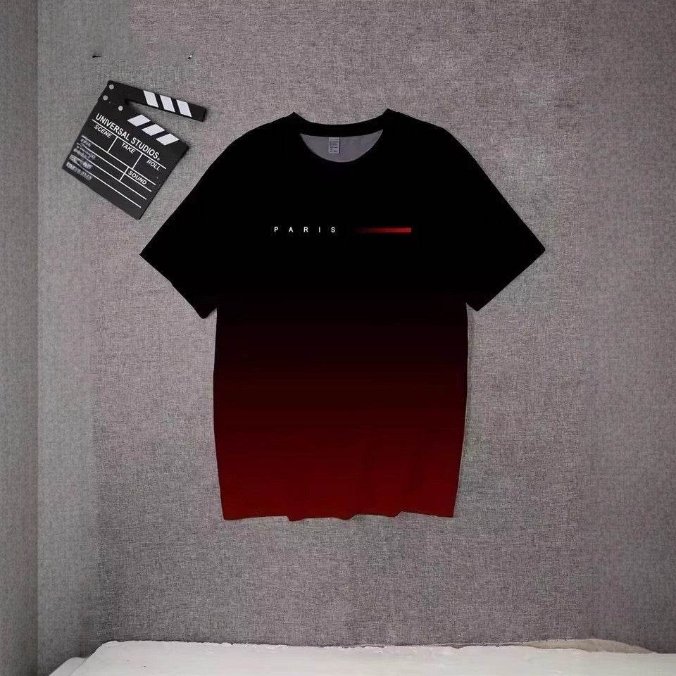 Buycenter 3D Printed Gradient Color Slogan T-Shirt for Men - Summer Style - Buy Center