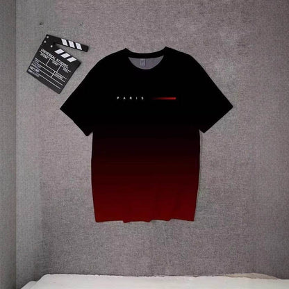 Buycenter 3D Printed Gradient Color Slogan T-Shirt for Men - Summer Style - Buy Center