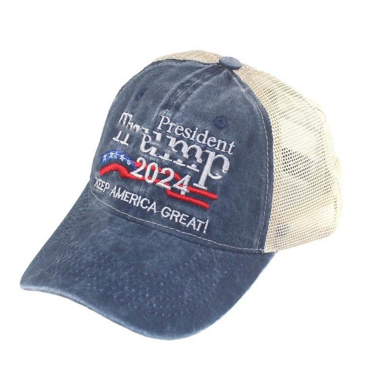 2024 American Election Baseball Cap - Washed Cotton Truck Driver Hat - Buy Center