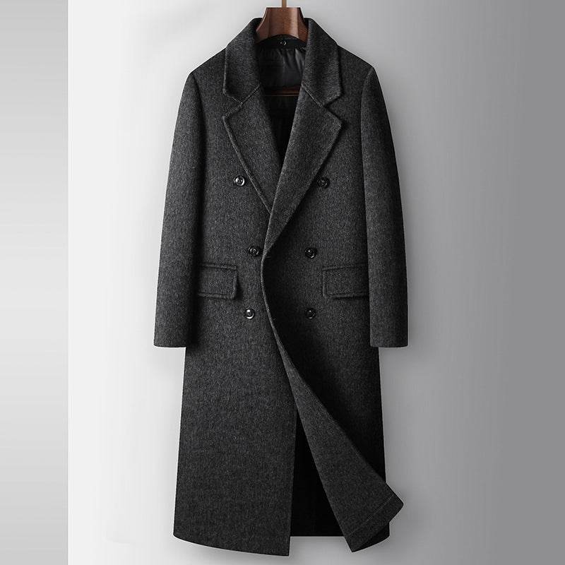 Men's Woolen Coat - Stylish Camel & Gray for Autumn Winter Warmth - Buy Center
