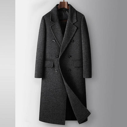 Men's Woolen Coat - Stylish Camel & Gray for Autumn Winter Warmth - Buy Center