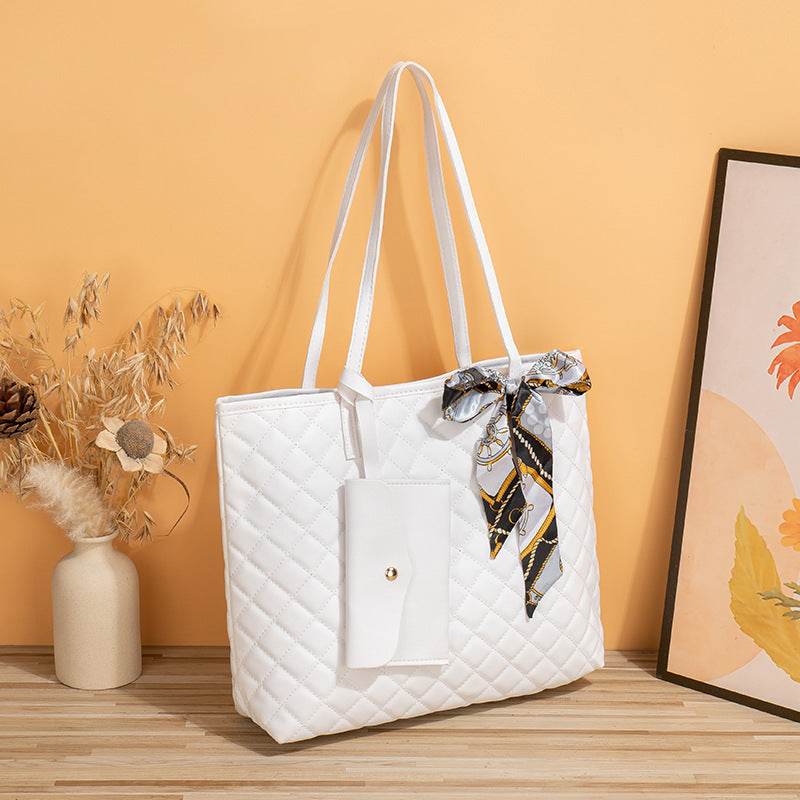 Buycenter Large Capacity Tote Bag - Women's Diamond Plaid Design - Buy Center