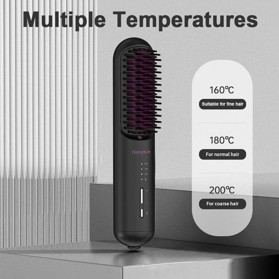 Portable USB Rechargeable Hair Straightener Brush - 2-in-1 Comb for Men & Women - Buy Center