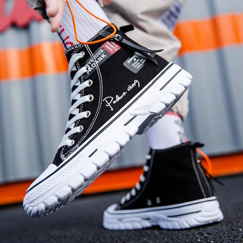 Casual Men's High Top Canvas Sneakers - Stylish Vulcanize Shoes 2025 - Buy Center