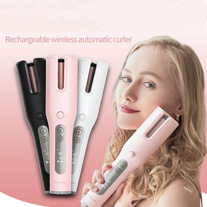 Wireless Automatic Curler - Ceramic Heat, LCD Screen & USB Rechargeable - Buy Center