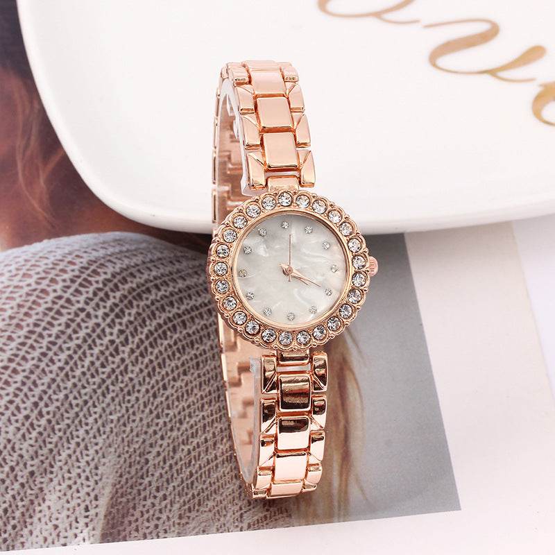 Buy Center Women's Diamond Quartz Watch - Elegant Rose Gold & Silver - Buy Center