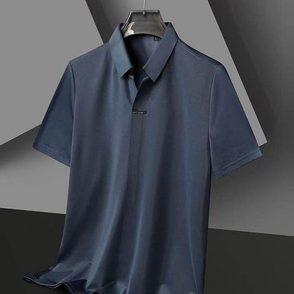 Summer High-Grade T-Shirt - Loose Elastic Polo for Business Casual Style - Buy Center