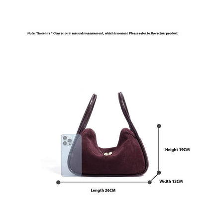 Women's Frosted Pillow Handbag - Stylish Burgundy & Coffee Shoulder Bag - Buy Center