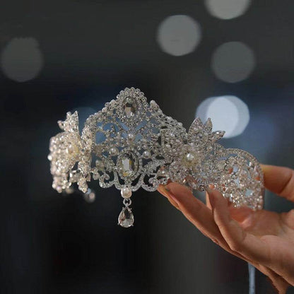 Luxury Rhinestone Alloy Forehead Crown - Elegant Bridal Hair Jewelry - Buy Center