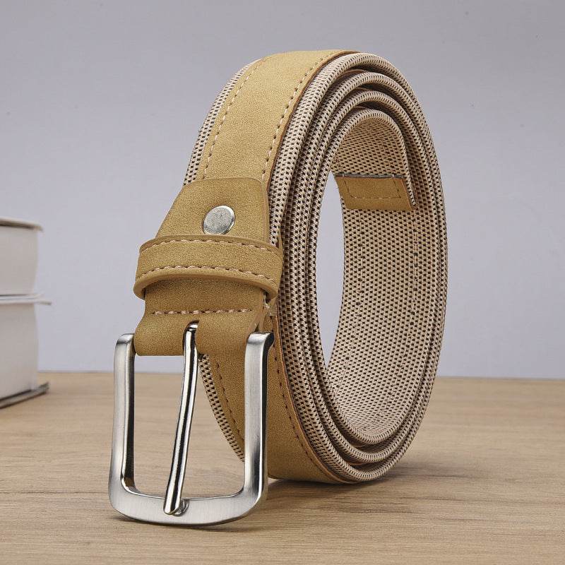 Creative Korean Suede Men's Belt - Genuine Leather & Stylish Alloy Buckle - Buy Center