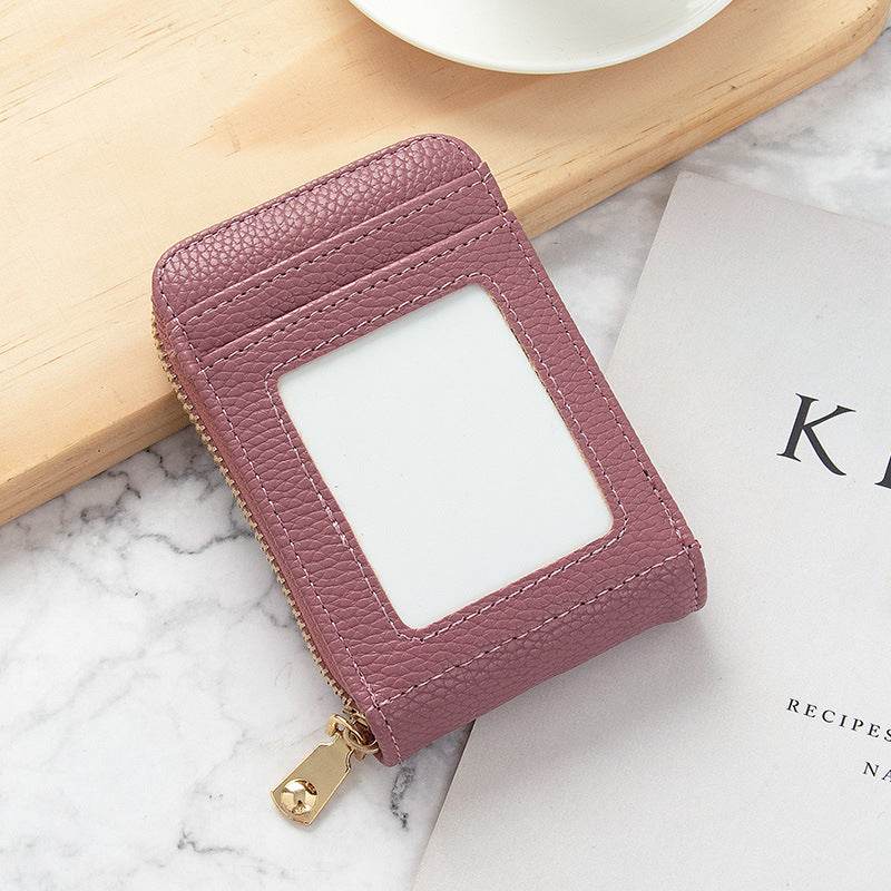 Women's Anti-Degaussing Mini Card Holder - Stylish PU Leather Wallet - Buy Center