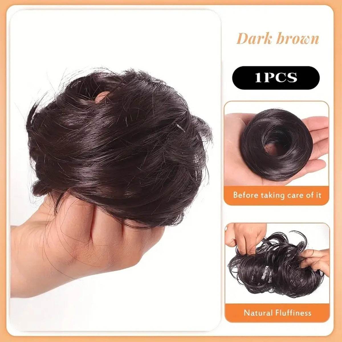 Female Hair Loop Simulation Wig - Fluffy Short Style with Rubber Band - Buy Center