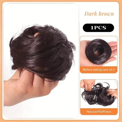 Female Hair Loop Simulation Wig - Fluffy Short Style with Rubber Band - Buy Center