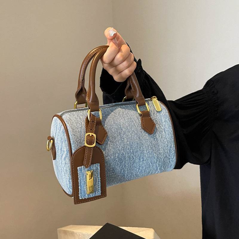 Buycenter Women's Retro Denim Handbag - Trendy Shoulder Bag in Blue - Buy Center