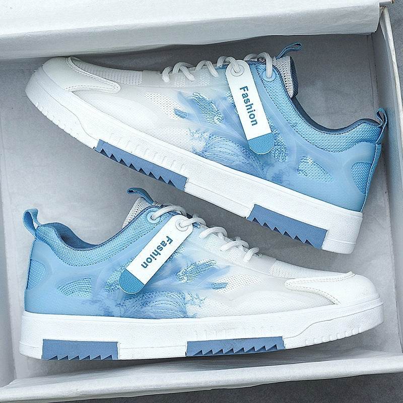 Men's Breathable Thin Mesh Sneakers - Stylish Casual Gradient Vulcanize Shoes - Buy Center