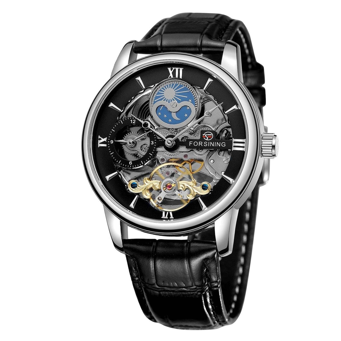 Buycenter Stylish Hollow Moon Mechanical Watch - Gold & Silver Options - Buy Center