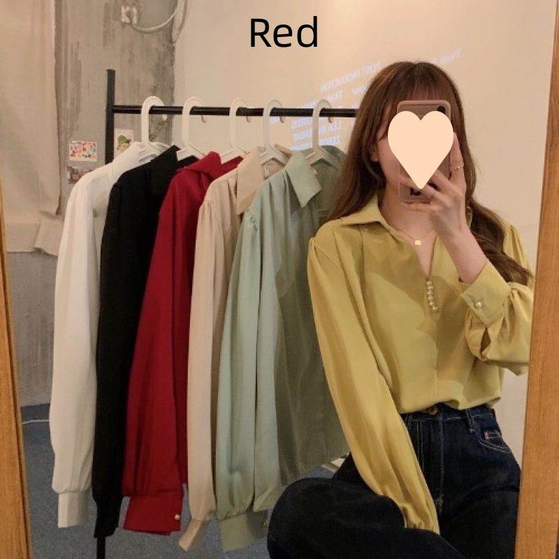 Niche Loose Long Sleeve Top - Versatile Blouse in Stylish Colors - Buy Center