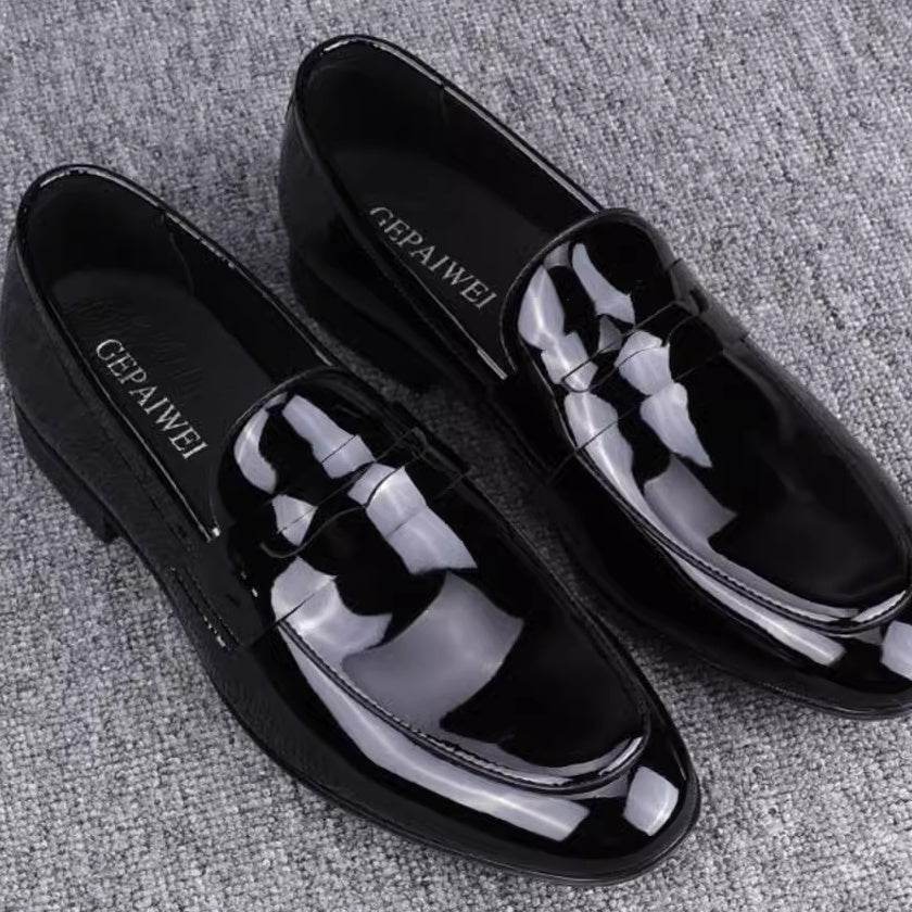 Glossy Slip-On Leather Formal Shoes - Stylish & Breathable Casual Footwear - Buy Center