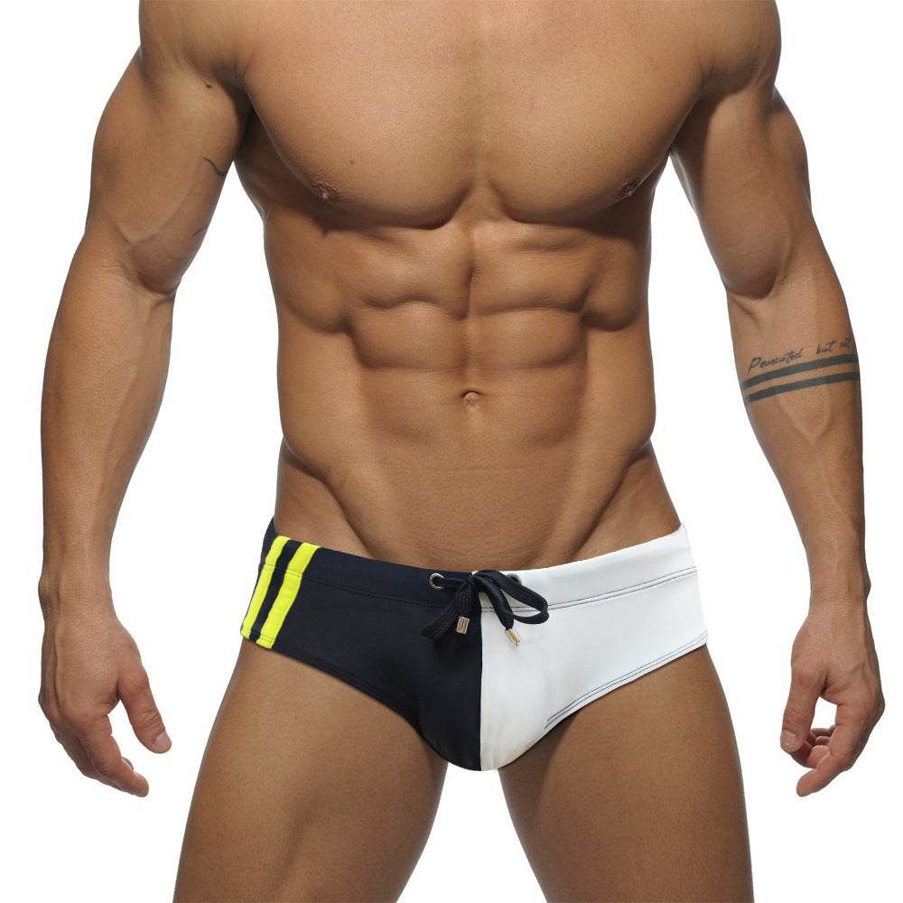 Stylish Men's Color Matching Swim Briefs - Premium Nylon, Modern Fit - Buy Center