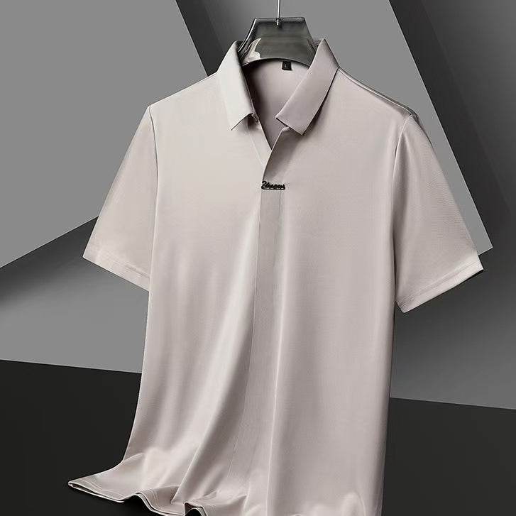 Summer High-Grade T-Shirt - Loose Elastic Polo for Business Casual Style - Buy Center