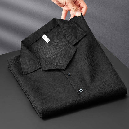 Buycenter Men's Short Sleeve Knitted Shirt - Solid Color, Slim Fit - Buy Center