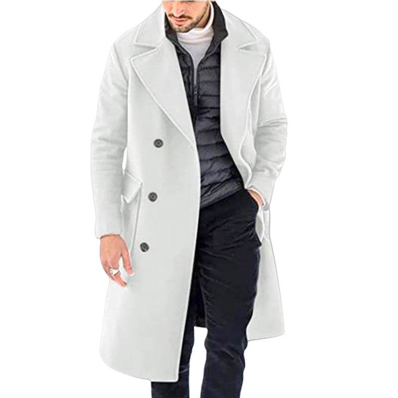 Thickened Woolen Men's Coat - Double Breasted, Stylish Colors for 2025 - Buy Center