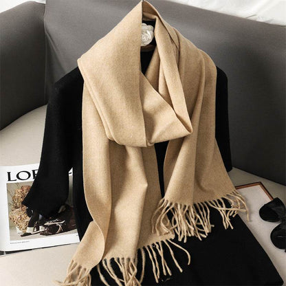 Solid Color Cashmere-like Scarf for Women - Warm, Quick-Drying Shawl - Buy Center