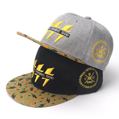 Buycenter Embroidered Lightning Visor Cap - Unisex Hip Hop Style - Buy Center