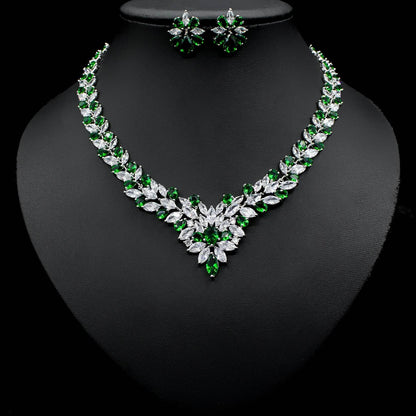 Buy Center Korean Bride Jewelry Set - Elegant Necklace & Earrings Collection - Buy Center