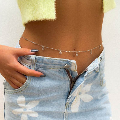Buy Center Transparent Rhinestone Waist Chain - Stylish Body Jewelry - Buy Center