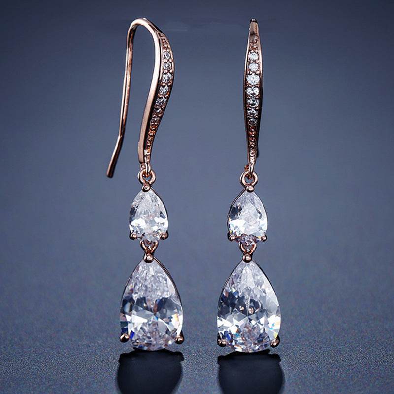 Buycenter RAKOL Water Drop Zircon Earrings - Simple & Elegant for All Occasions - Buy Center