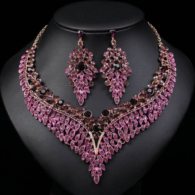 Buy Center Retro Delicate Necklace & Earrings Set - Floral Design Jewelry - Buy Center