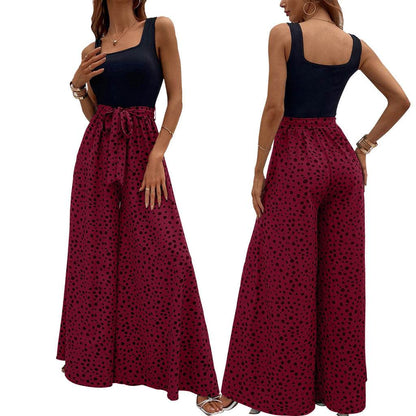 Buycenter Women's Slimming Polka-Dot Trousers - Stylish & Comfortable Fit - Buy Center