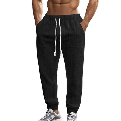Buycenter Men's Casual Knitted Trousers - Breathable, Drawstring, Plus Size - Buy Center