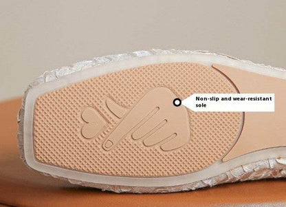 Buycenter Women's Rhinestone Square Toe Flats – Soft Slip-on Comfort - Buy Center