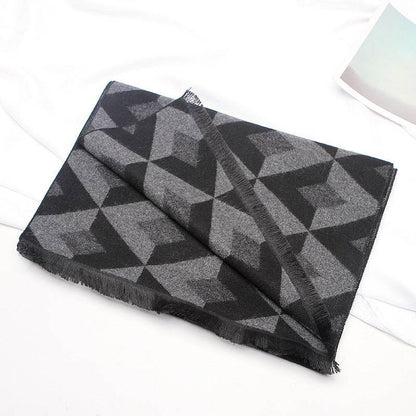 Men's Fashion Plaid Scarf - Thickened Imitation Cashmere for Style and Warmth - Buy Center