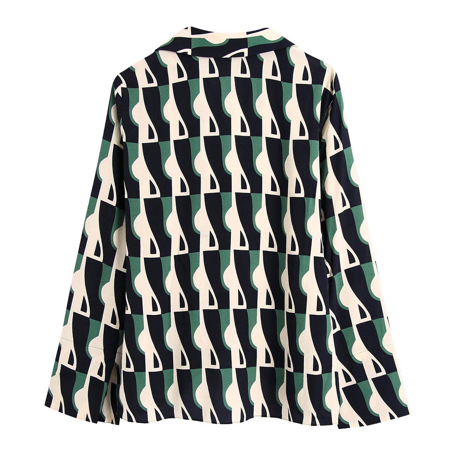 Stylish Men's Geometric Print Pants Suit - Comfortable Loose Blouse Set - Buy Center