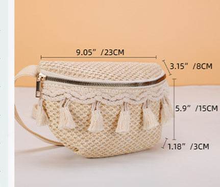 Buycenter Mini Straw Cross Body Bag - Fashionable Chest Bag for Travel - Buy Center