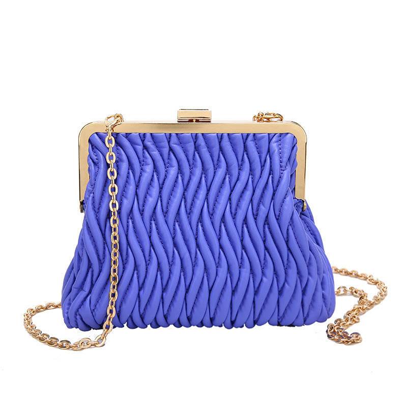 Buycenter Pleated Handbag - Chain Lock Design for Evening Outfits - Buy Center