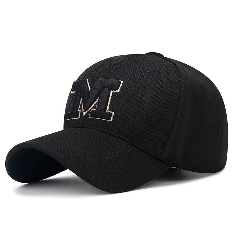 Four Seasons M Letter Embroidered Cap - Adjustable & Breathable Design - Buy Center