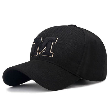 Four Seasons M Letter Embroidered Cap - Adjustable & Breathable Design - Buy Center