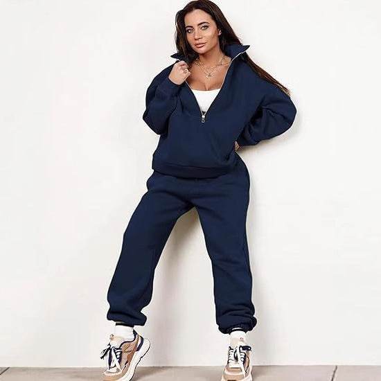 Buycenter Long Sleeve Half Zip Hoodie - Fleece-Lined Sports Cardigan - Buy Center