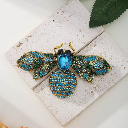 Antique Style Fully Jeweled Bee Brooch - Vintage Elegance & Modern Charm - Buy Center