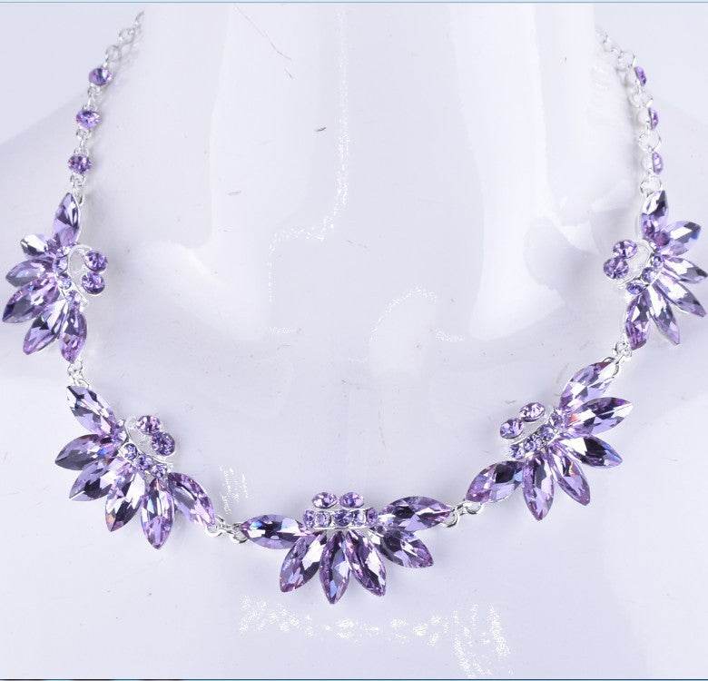 Alloy Crystal Flower Wedding Hair Ornaments - Elegant Bridal Jewelry Set - Buy Center