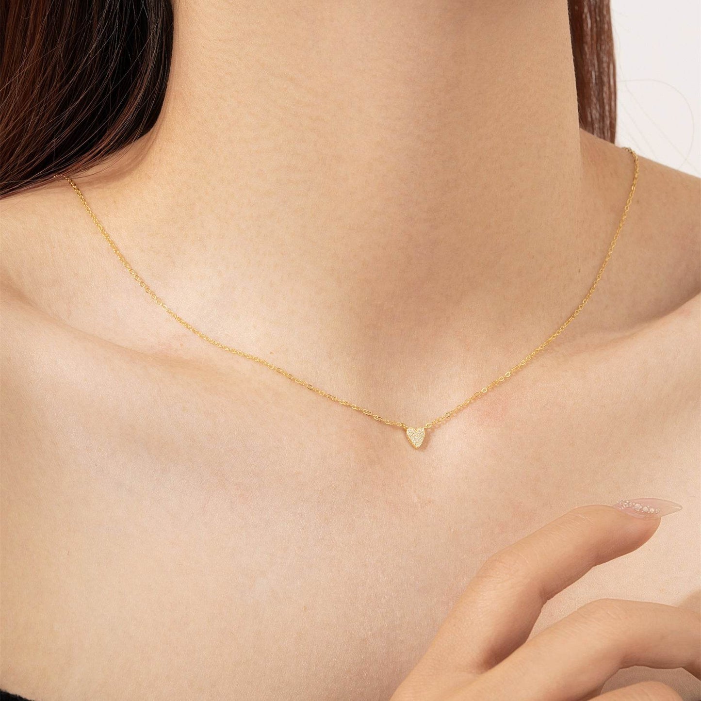 Buycenter S925 Diamond Heart Pendant Necklace - Sterling Silver Love Jewelry - Buy Center